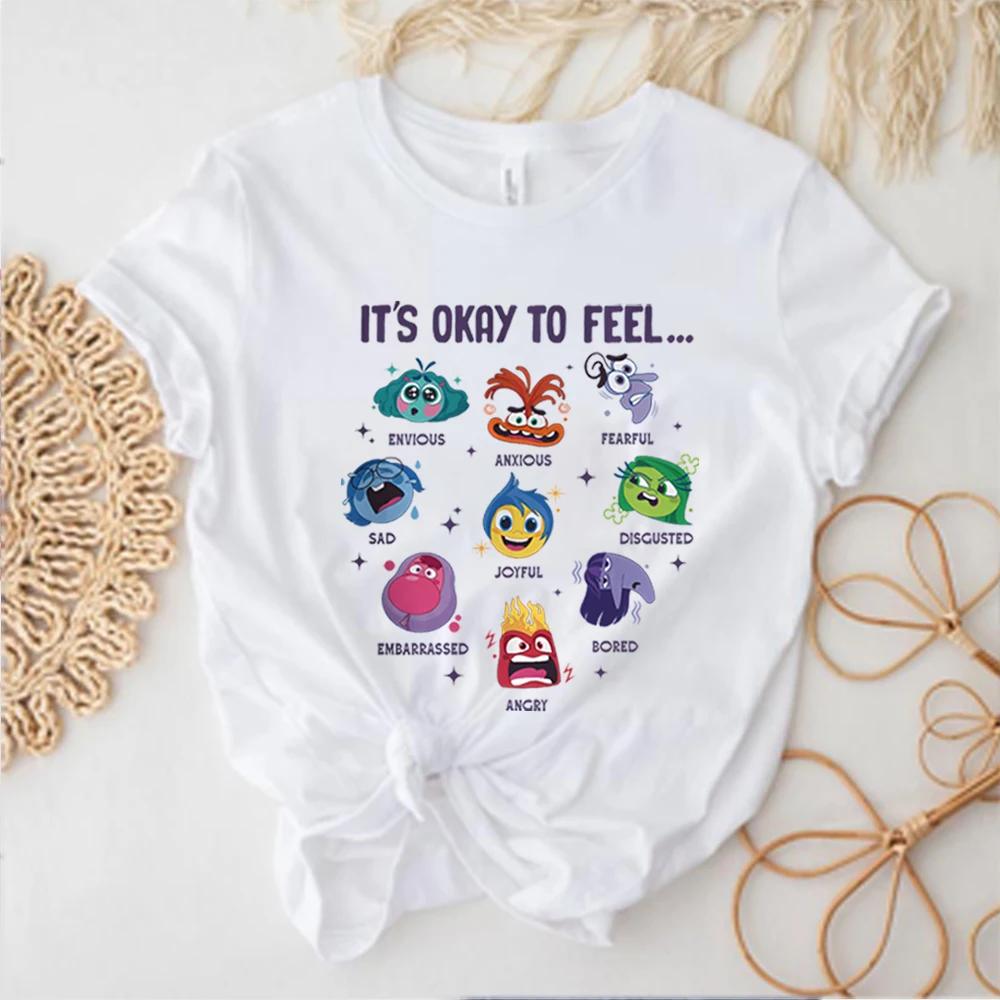 Inside Out 2 It's Okay To Feel All The Feels Tshirt Mental Health Shirt Inclusion Speech Therapy BCBA Tee Cute Short Sleeves Top