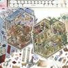 3D Miniature House Sticker Sheet Vintage Diorama Scenery Decals for Journaling Retro Room Landscape Stickers for Scrapbooking