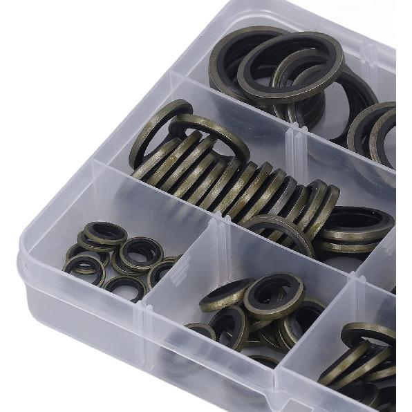 110 Pcs 8 Sizes Oil Seal Washer Automotive Drain Plug Gaskets Oil Crush Washers M6 M8 M10 M 12 M14 M16 M20