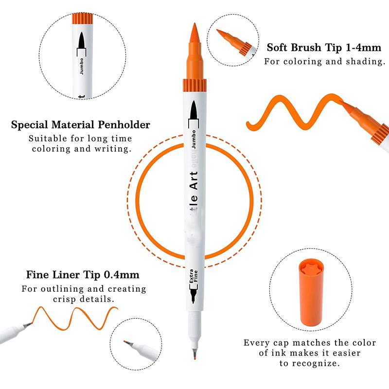 12/100/120Colors Dual Tip Calligraphy Pen Watercolor Brush Pen Art Markers Pens Manga Sketching Drawing Children DIY Supplies