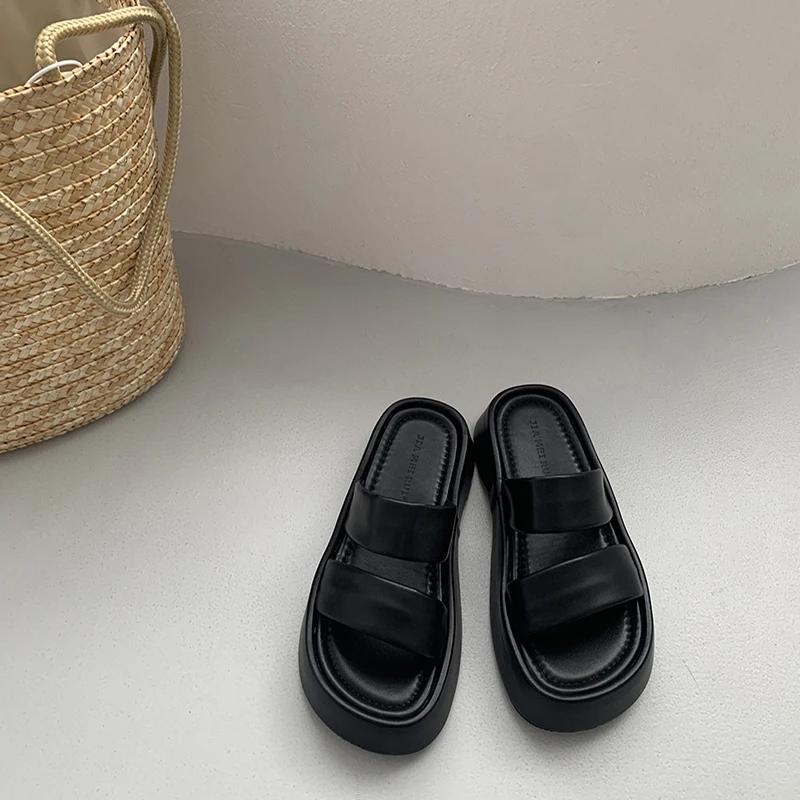 fashion 2024 New Gladiator Summer Sandalias Fashion Platform Flats Elegant Open Toe Slippers Comfort Beach Slides