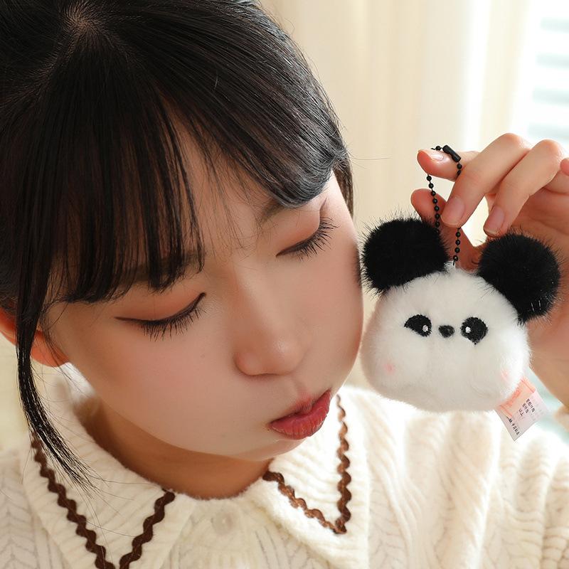 Tube Bamboo Panda Plush Toy Backpack Pendant Keychain Car Decoration Pp Cotton