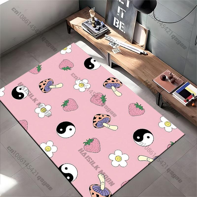 Whimsical Playful Nature Icons Carpet Yoga Living Room Room Decor Children's Crawling Mat Doormat Area Rug Games Mat
