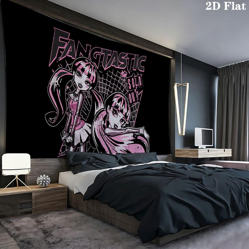 Draculaura Wall tapestry, aesthetic printed fabric blanket, suitable for bedroom, living room, and home decor.