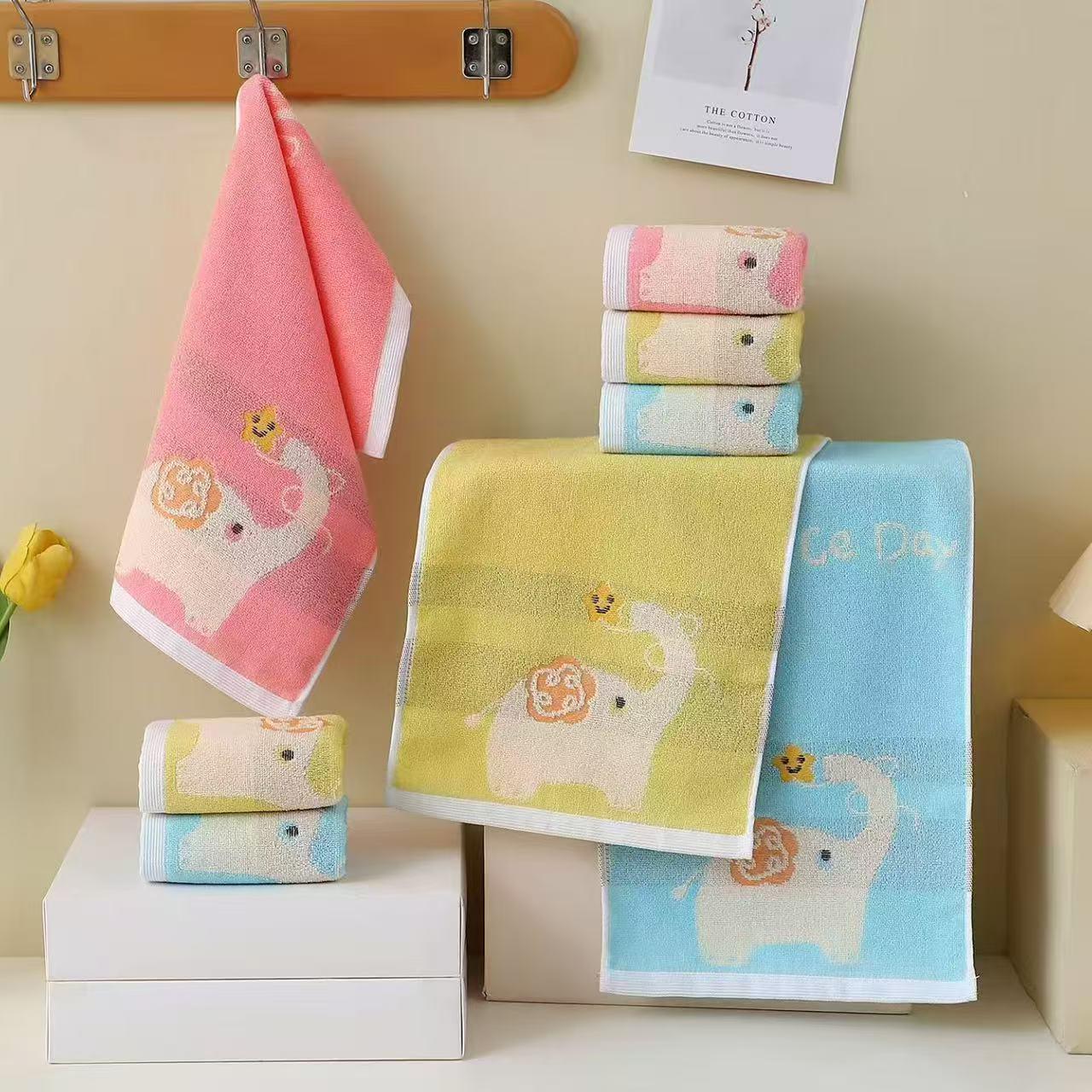 Large Pure Cotton Cat Face Towel for Kids - Soft, Absorbent, Multi-Purpose 26x50 cm