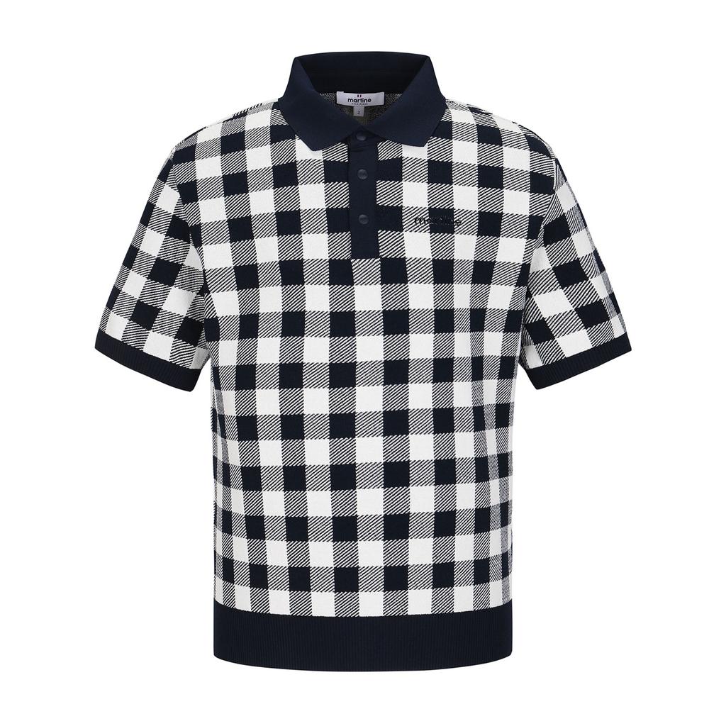 MARTINE GOLF Check Jacquard Sweater_Navy (Men)