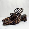 Spring High Heels Women's Mary Jane Shoes Retro Leopard Print Sexy Ankle Strap Slingbacks Luxury Designer Ladies Pumps