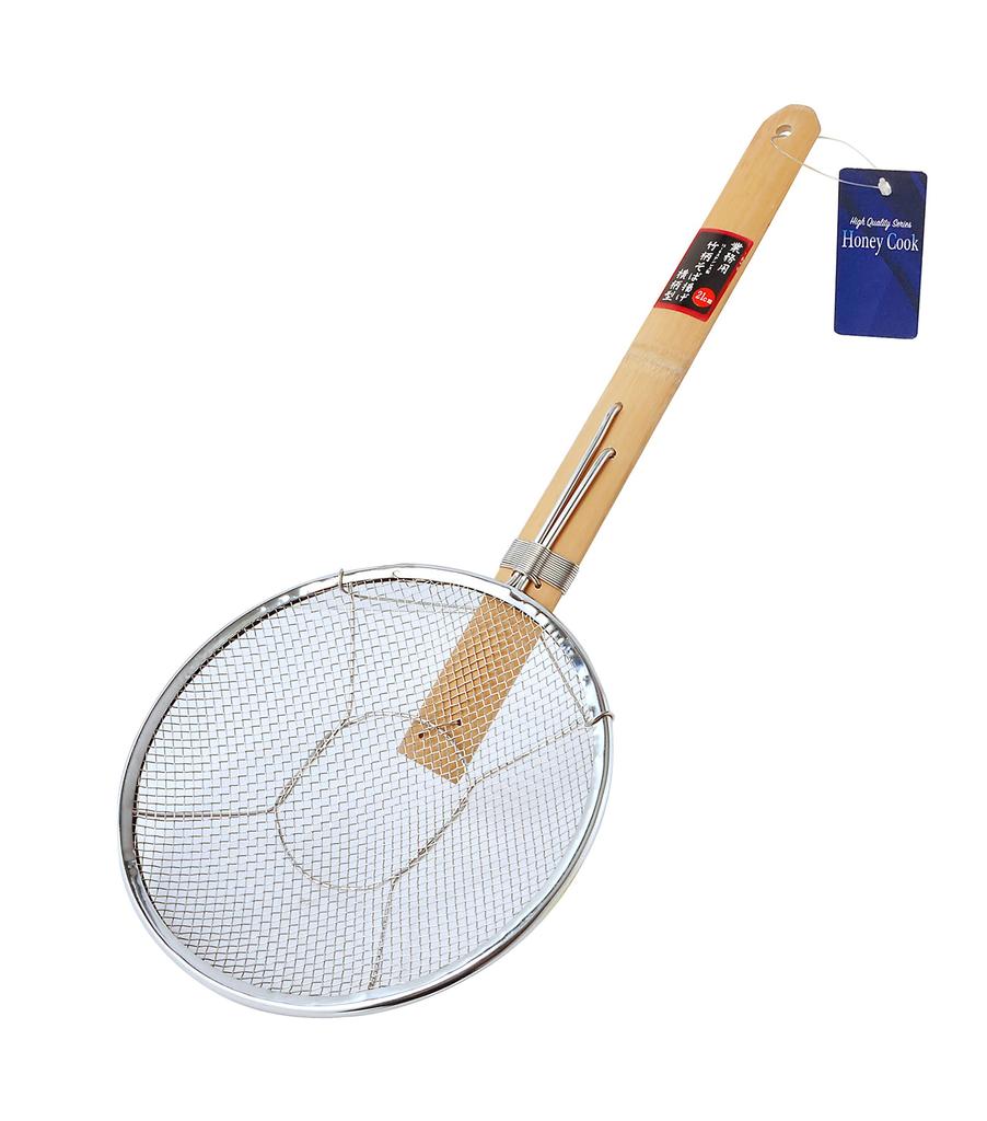 HONEY COOK Arkland Sakamoto Bamboo Handle Soba Type 0675 Fryer, A, 21cm,