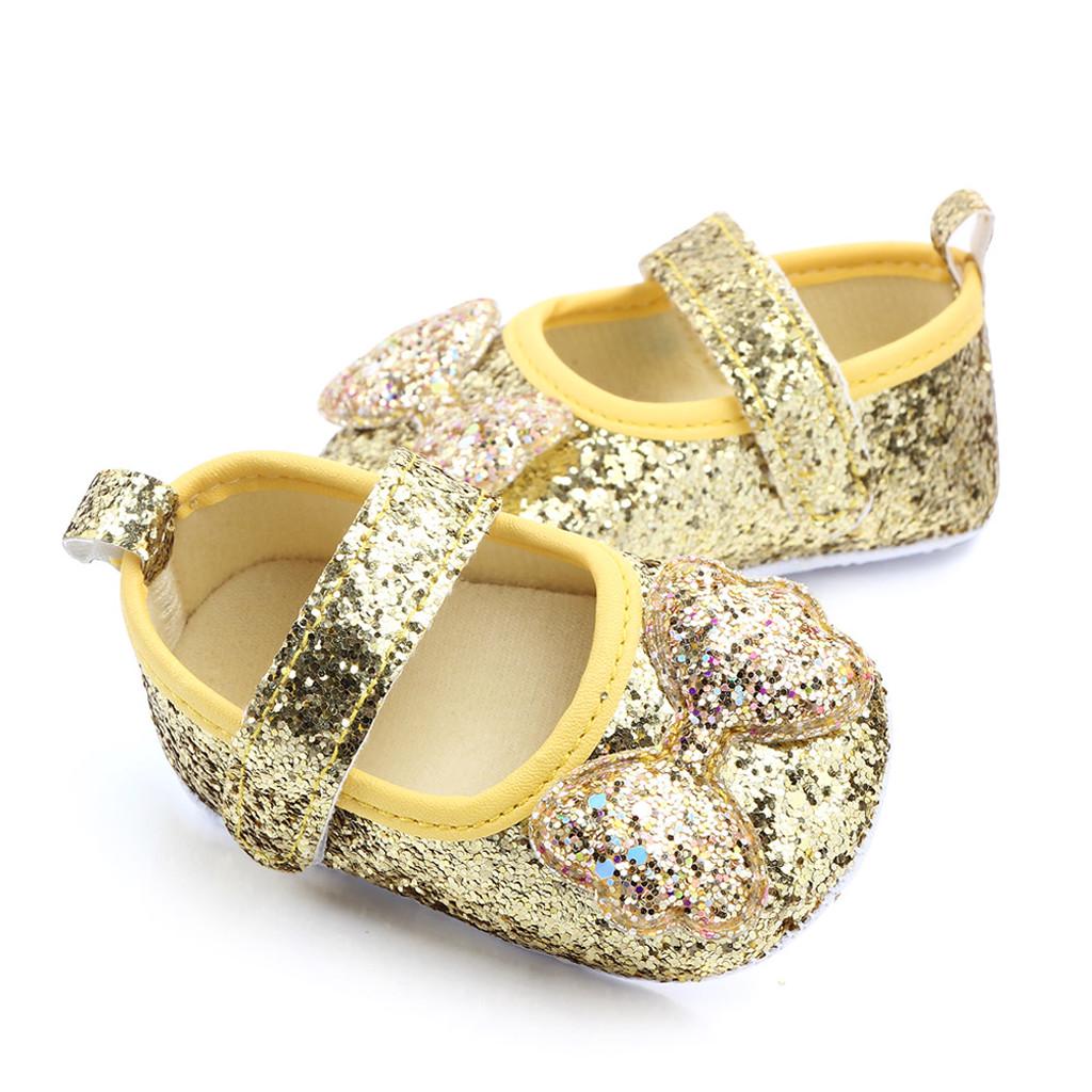 Infant Girls Indoor Soft-Soled Bow-Knot Princess Shoes Baby Walking Shoes