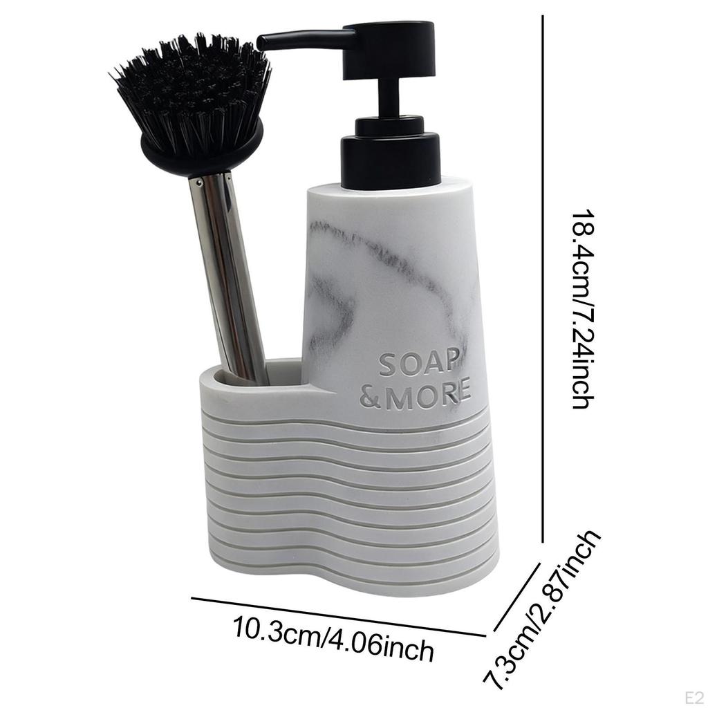 Dish Soap Dispenser Pump Press Container Accessory, Easy to Use, Durability, with Brush Holder