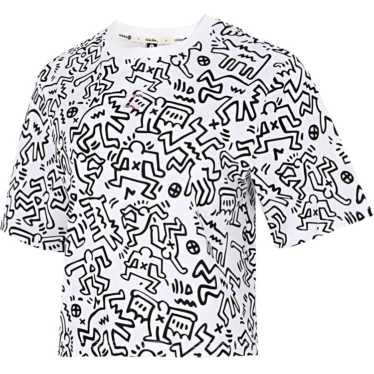 

Adidas Kh Aop Tee Women Tops Black White HD7248 XL