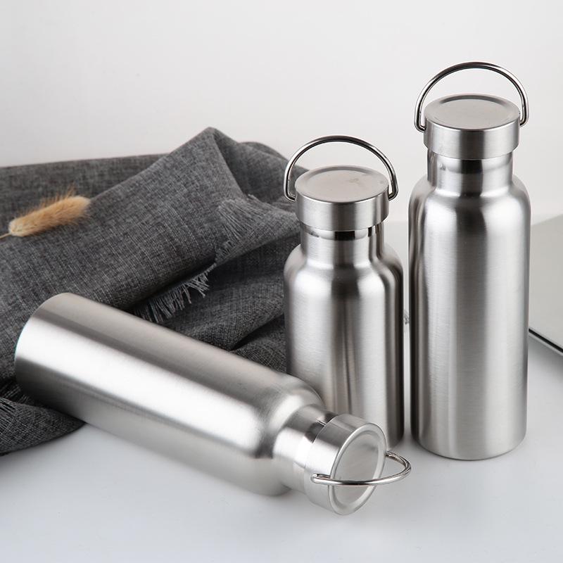 Stainless Steel Water Bottle Leak-proof Single Wall Large Capacity Wide Mouth Sports Water Bottles For Cycling Hiking Drinkware