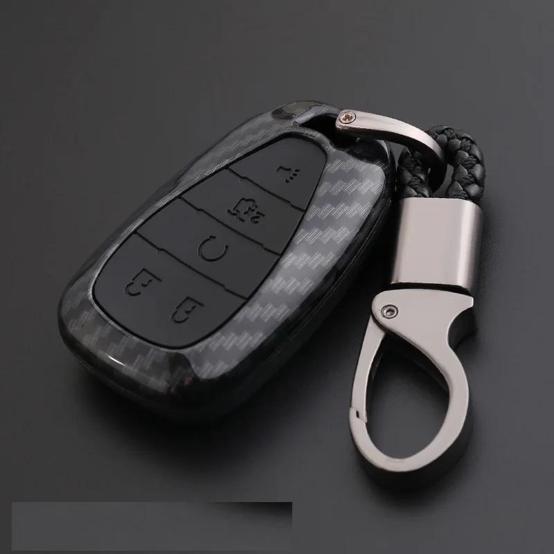 Interior Mouldings CARBON FIBER ABS CAR REMOTE KEY BAG HOLDER CASE FOR CHEVROLET MALIBU EQUINOX CRUZE CAMARO 2016 2017 2018 ACCE