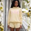 Women's Hooded Long Sleeve Loose Fit Sweatshirt with Embroidery Casual Sporty Pullover