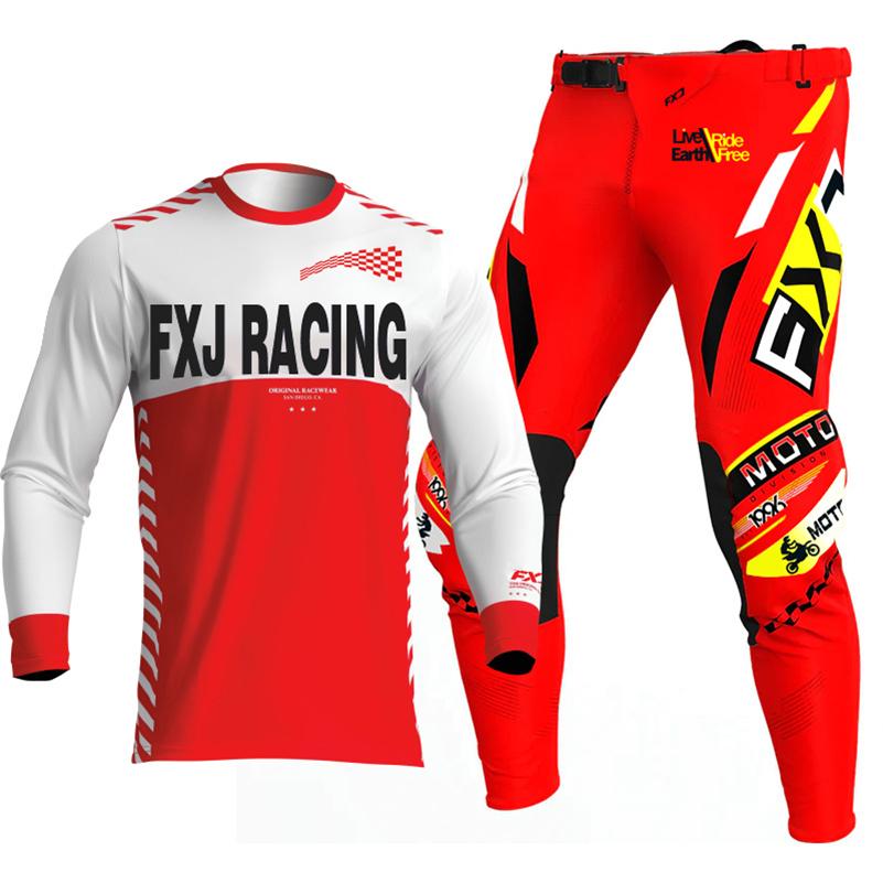 Set di abbigliamento da motocross per bambini 4 5 6 7 8 9 10 11 12 13 anni Ragazzi Bambino Motociclista Ragazzo Ragazza Maglia Pantaloni Kit tuta da corsa Fuoristrada Enduro MX MTB