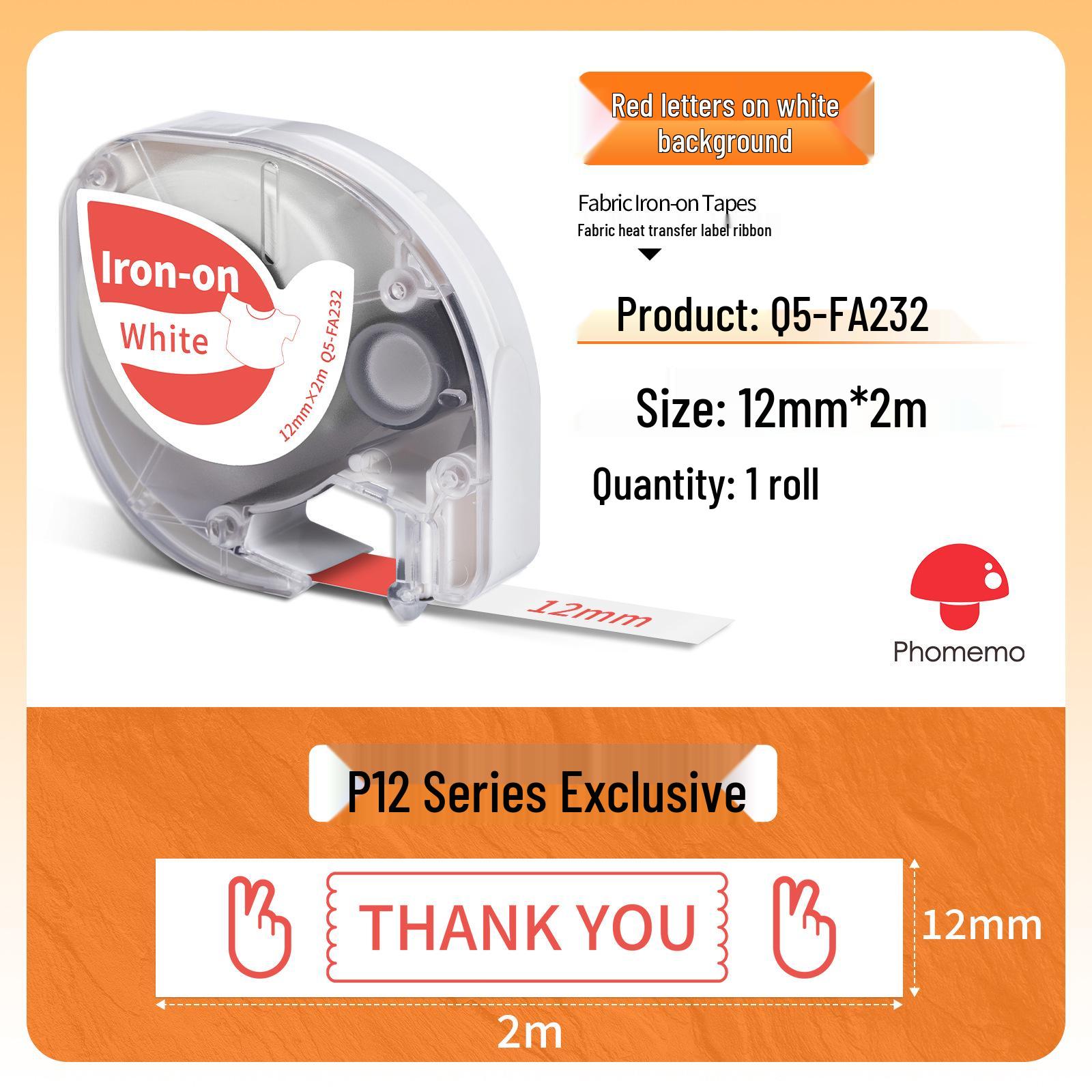 Phomemo P12 Color Ribbon & Label Thermal Printer with Luminous Cartoon Silk Labels