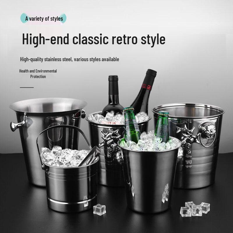 ZISIZ Stainless Steel Tiger Head Ice Bucket