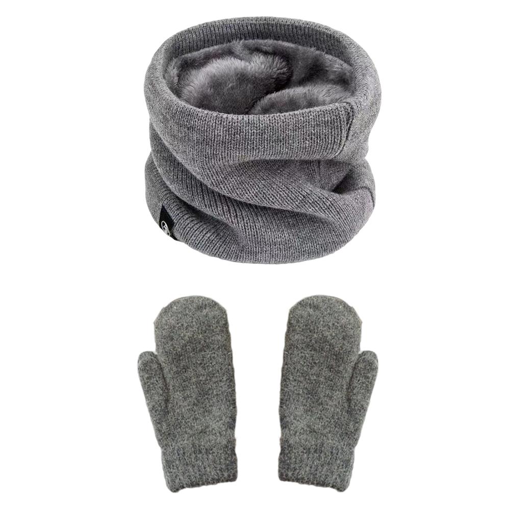 Two Piece Men's Windproof Set Outdoor Winter Autumn Scarf Gloves Collar and Cashmere Warm Knitted Scarf Set for Cycling Needs