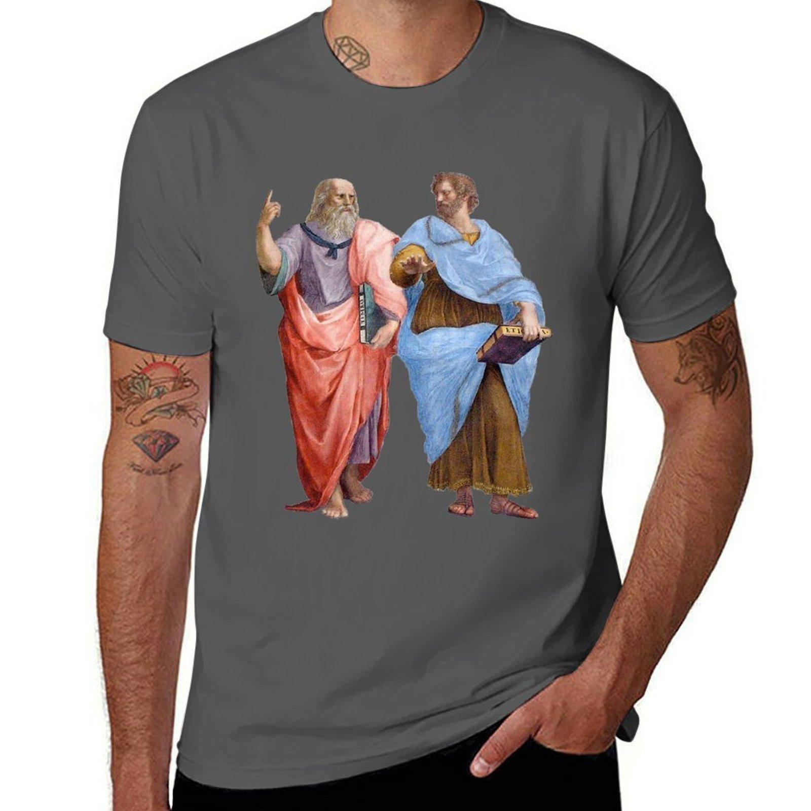

Plato and Aristotle T-Shirt t shirts designer t shirts for man cotton funny T-Shirt 4XL