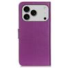 For iPhone 17 Pro Wallet Case PU Leather Phone Cover Litchi Texture