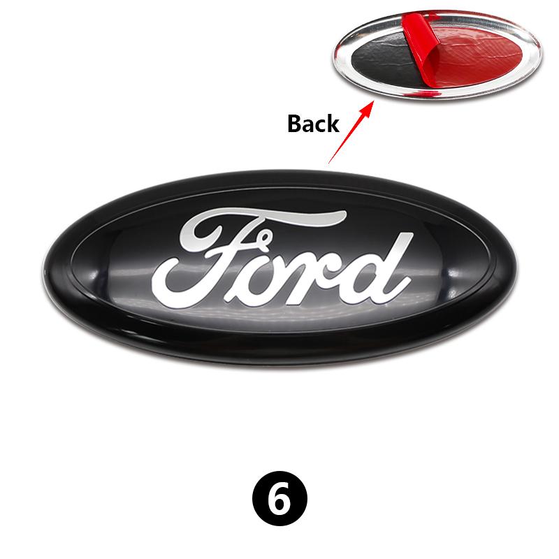 UJOV9 1Pc 17.5cm Aluminum Front Grille Hood Logo Sticker For Ford Focus Fiesta Mondeo Ranger Trunk Accessories 3D Luxury Pro Premium