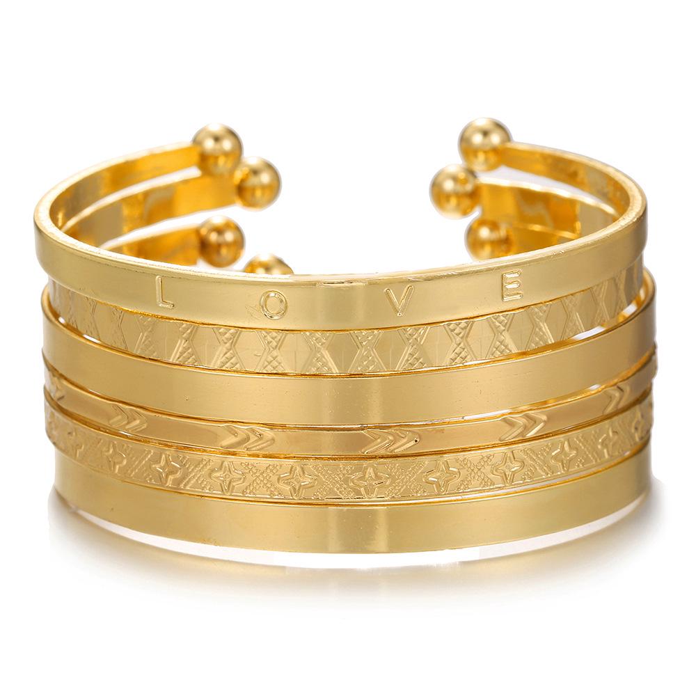 Bohemian-Style 12-Piece Multi-Layer Alloy Bracelet Set for Women