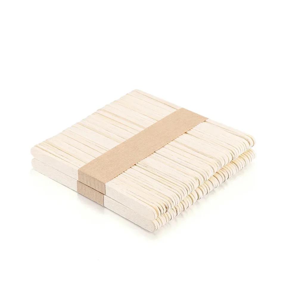 100pcs Natural Wooden Ice Cream Popsicle Sticks Wood Stick Ice Cream Spoon Hand Art Ice Cream Ice Cube Lollipop Cake Tools 93mm