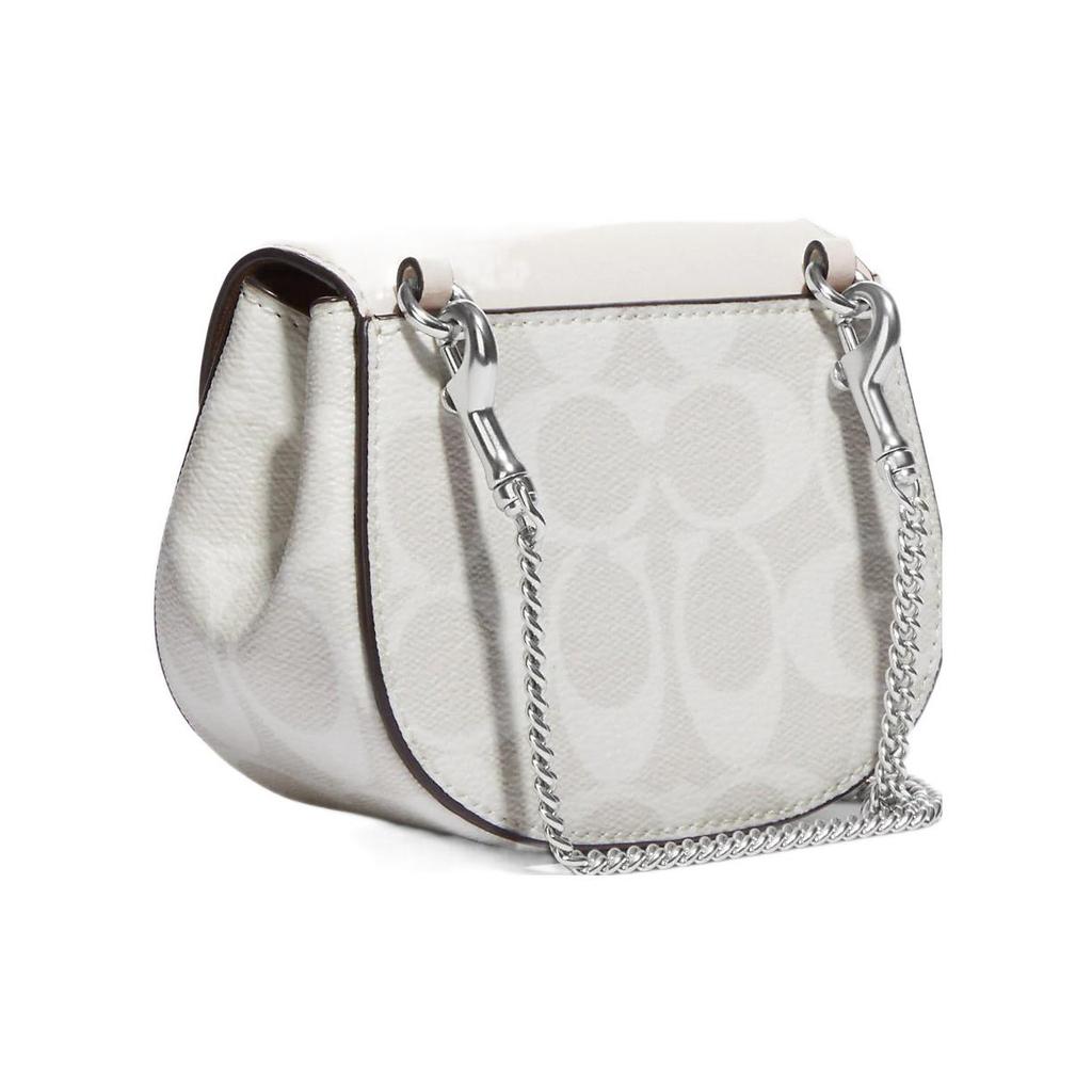 New COACH Morgan Canvas With Leather Saddle Bag, Crossbody Bag, Shoulder Bag Women's White CK439-SVVS5
