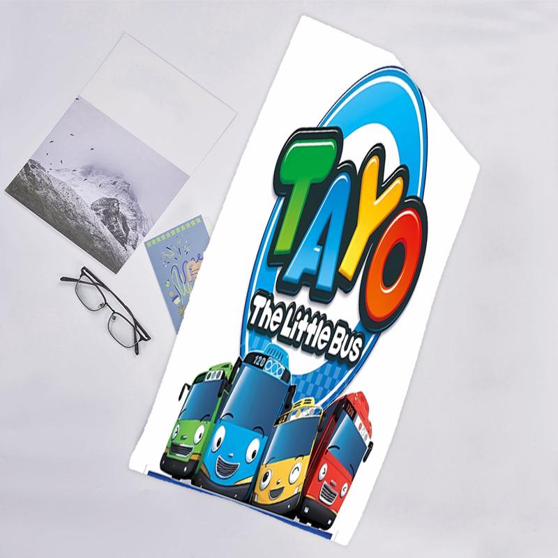 1pc Tayo The Little Bus2 Beach Towel, Beach and Seaside Swimming Pool Equipment, Fashion Pattern, Rectangular, Travel Essentials