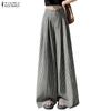 Women Loose Casual Stripe Print Wide Leg Pants