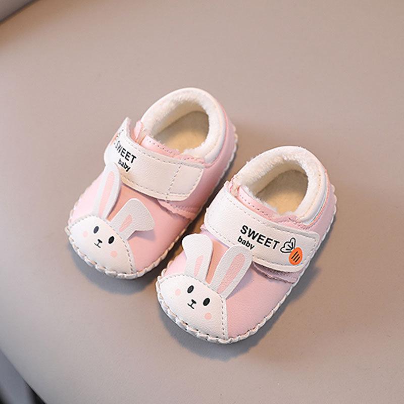 

0-1 Year Old Winter Baby Shoes Soft Sole Girl Baby Princess Shoes Toddler Shoes Velvet Cute Cotton Shoes Do Not Fall Off 18 рожевий