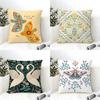 Blue Bird Home Decor Print Pillow Case Cotton Linen Fabric Square Zipper Pillowcase Home Decorative Living Room