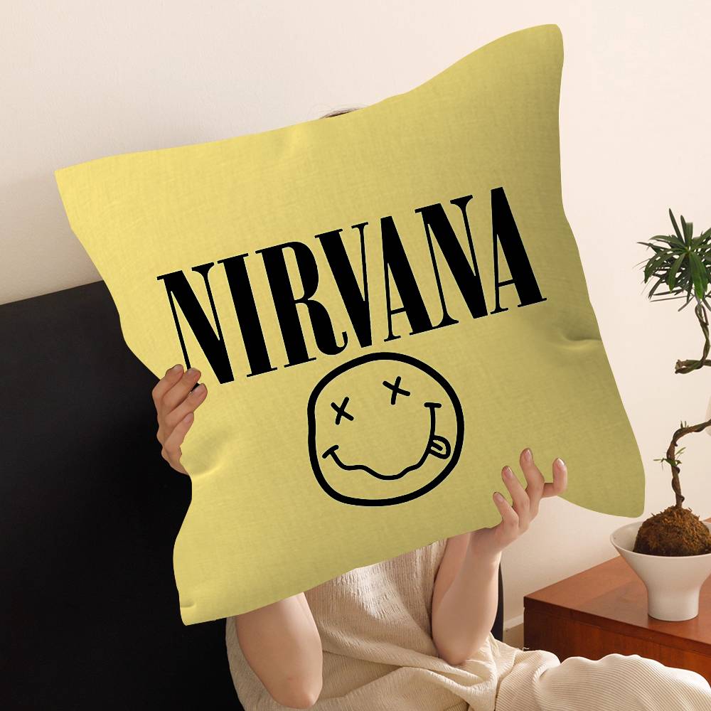 NNirvanas Band Personalized Pillow Cover Kids Bedroom Wild Party Decor Pillowcase Kid Birthday Shower Gift