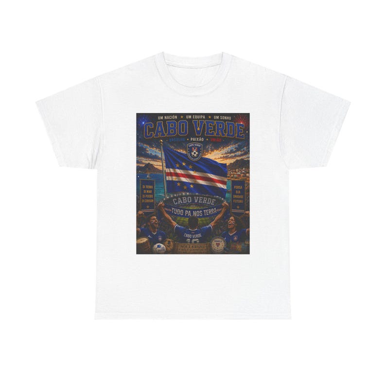 Cape Verde Football Fan T-Shirt, Cabo Verde Soccer Graphic Tee, Cape Verdean Pride Shirt, Football Supporter Gift M