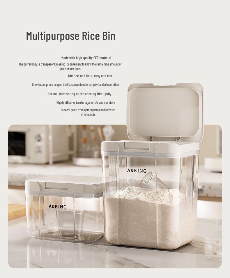 Sealed Rice Storage Container: Press-Style, Pest & Moisture-Proof for Grains & Flour