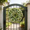 Spring Summer Wreath for Front Door Artificial Wildflowers Wreath with Eucalyptus Leaves for Indoor Outdoor Wall Porch Farmhouse Home Decor