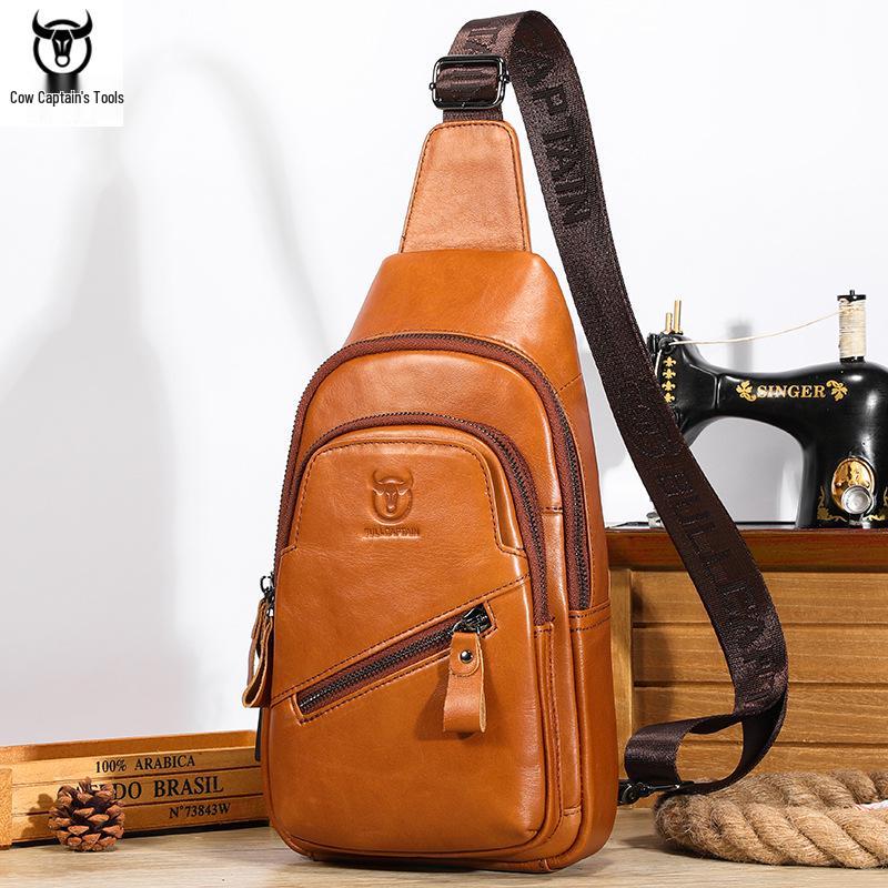 

Мужская премиальная кожаная сумка-кроссбоди на грудь - Большая вместимость для планшета и телефона