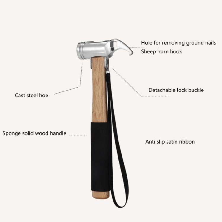 Camping Tent Hammer with Holding Strap, Camping Hammer Camping Mallets Tent Peg Puller, Multifunctional Hammer for Tent
