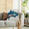 1Pc Short Plush Decorative Pillowcase, Trout Print Single-Sided, 18X 18 Inches For Sofa, Living Room Bedroom Office Home Dcor (