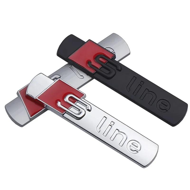 2026 Horké 1ks 3D kovový boční emblém na auto, odznak nálepka ve stylu S Line pro Audi A4 A3 A5 A6 A7 A8 Q3 Q5 Q7 Q8 B5 B6 B7 B8 B9 Q7 8P 8V 8L
