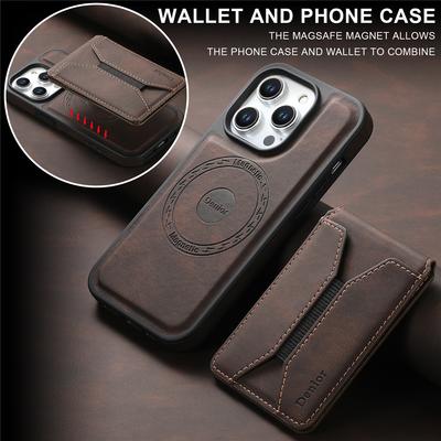 Magnetic Wireless Charging Case for For Iphone 17 Pro Max 14 12 13 15 16 Pro Max Leather Wallet Card Bag Slots Holder Cover