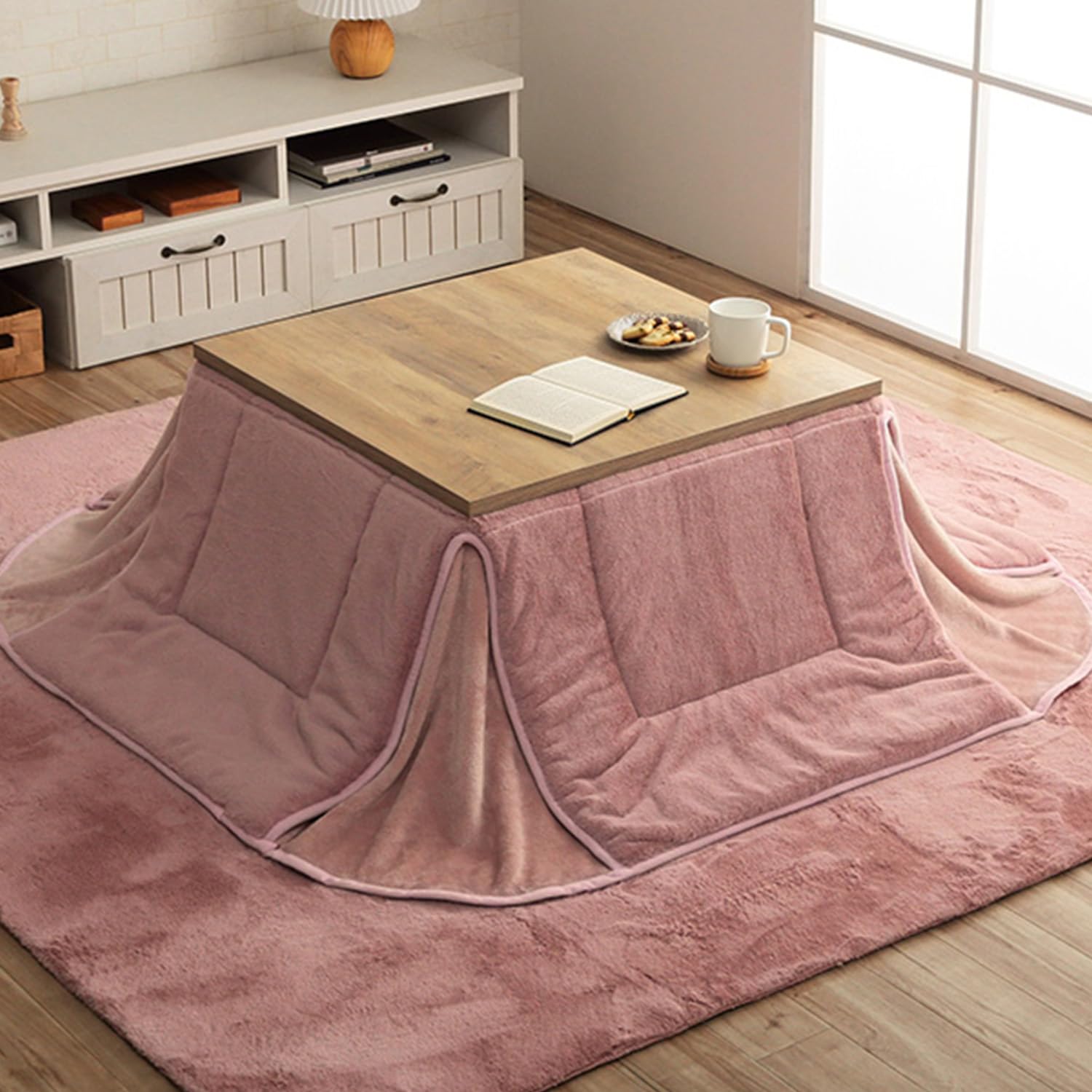 

IKEHIKO Kotatsu Futon, Square, Lapierce, Space-Saving, Dusty Pink, Approx. 170 x 170 cm, Solid Color, Soft, Fluffy, Feminine #6842519