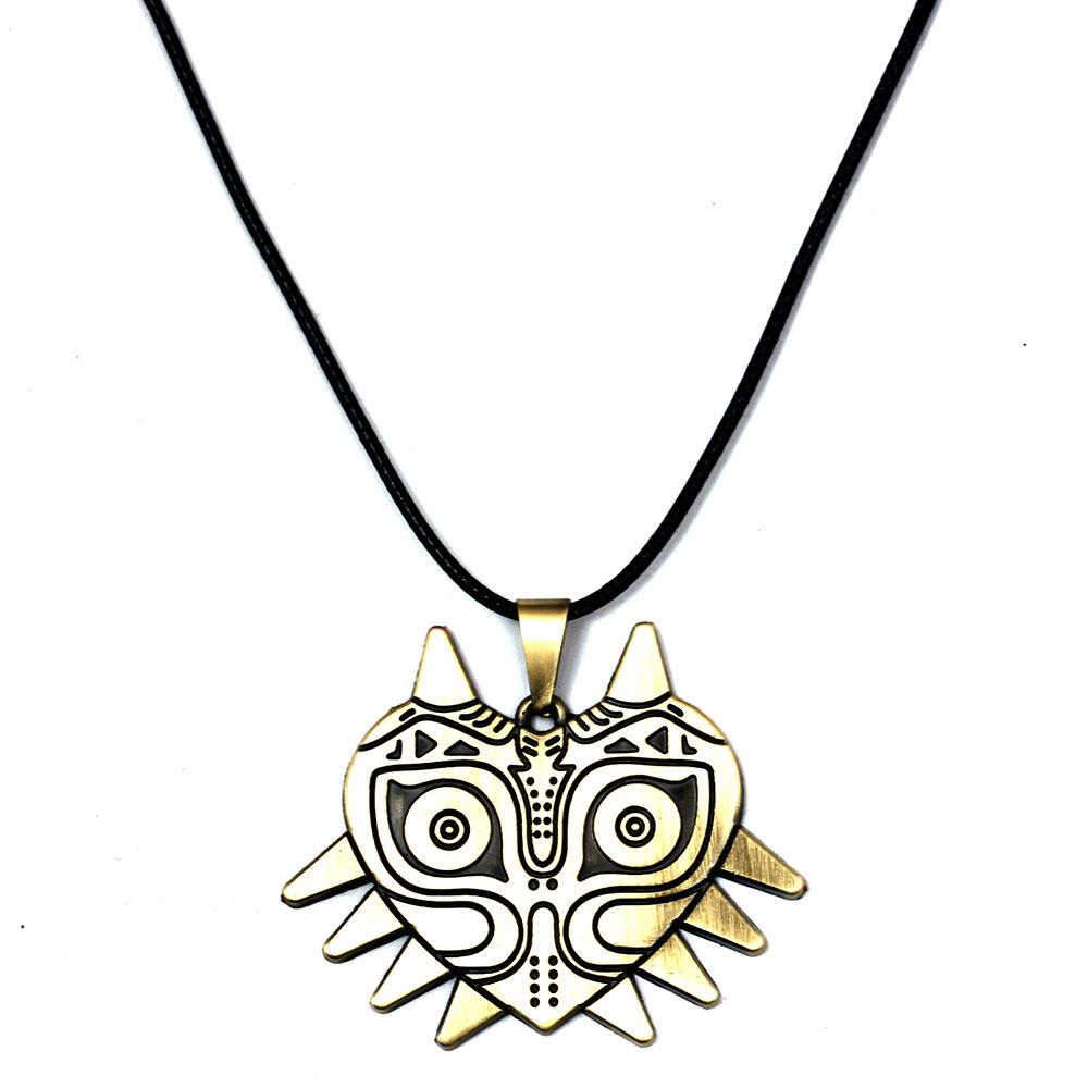 The Legend of Zelda Cord Necklace for Men Women Majoras Mask Pendant Choker Necklaces Cosplay Vintage Collection Decoration Gift