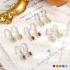 Premium Sense Niche Light Luxury S925 Sterling Silver Natural Colored Treasure Earrings, Earrings, Daily Birthday Gifts