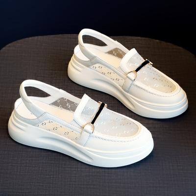 Summer New Fashion Women's Casual Walking Shoes Mesh Hollow Breathable Comfortable White Shoes