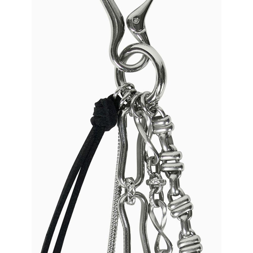 Freemario Wildleder Ketten Schlüsselanhänger [Schwarz]