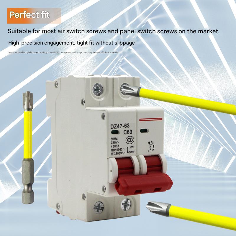 10pcs 65mm 110mm magnetic special slotted screwdriver bits, suitable for electricians, FPH2 type, for use with socket and switch