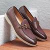 Large Size Leather Shoes 2025 Versatile Loafers Men's Pointed Small Leather Shoes Doudou Shoes Men's 2025 Direct Sales Spot