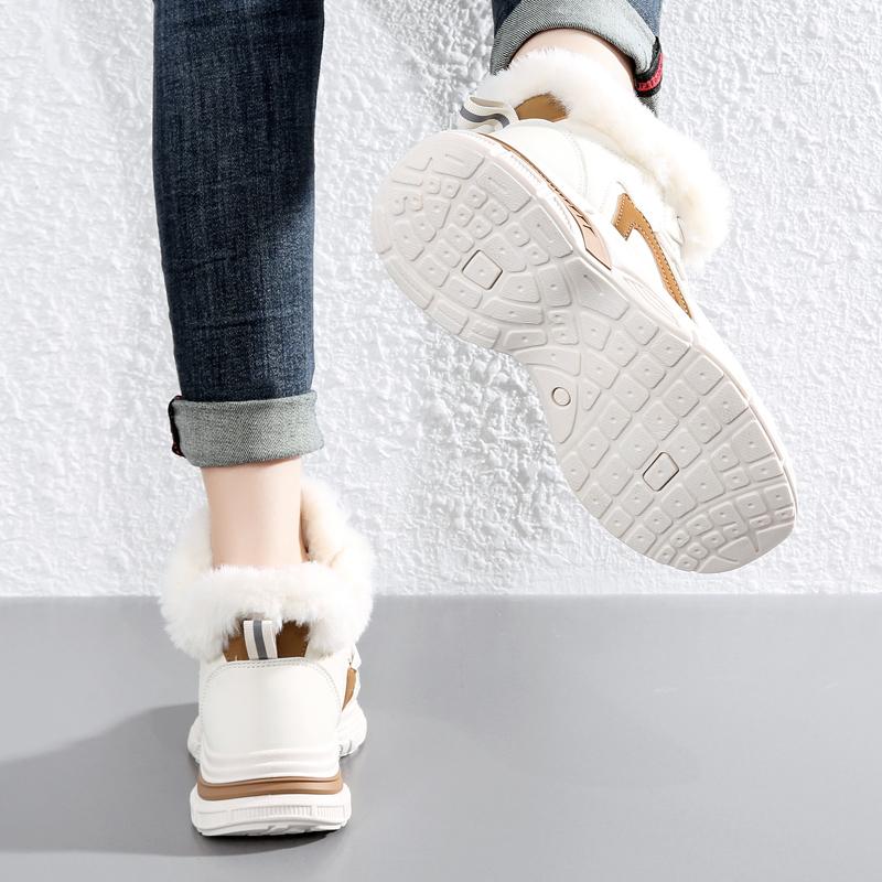 36-43 Winter Dames Grote Mode Pluche Casual Katoenen Schoenen Sneeuwlaarzen Warm Sportieve Papa Schoenen Dames Korte Laarzen