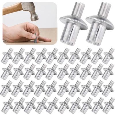 New 10/20/50/100Pcs Fasteners Hardware Tapping Expansion Screws Head Percussion Hammer Drive Expansion Rivets Aluminum Core
